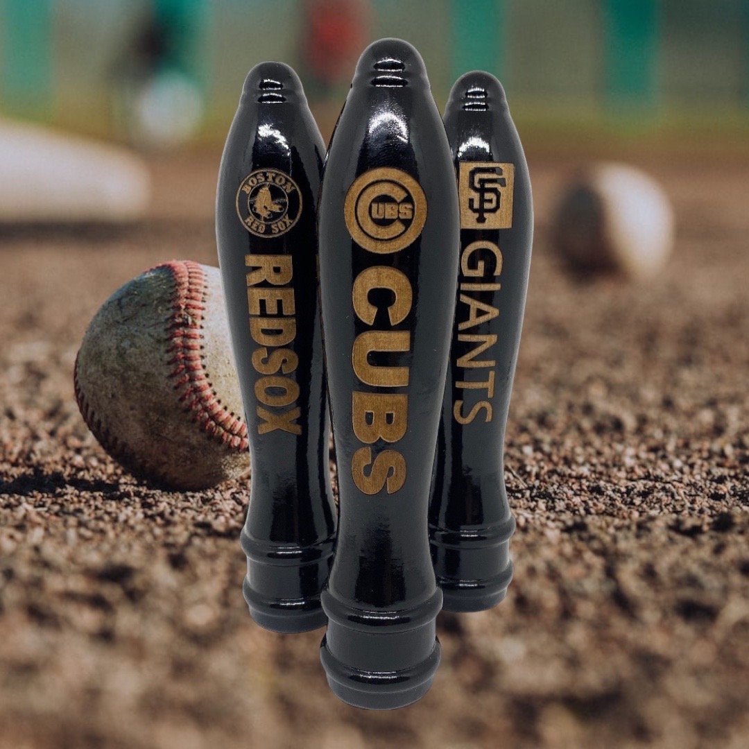 Custom Black Pub Style 6” Major League Baseball Beer Tap, All Teams Available Indians Orioles Padres Cardinals RedSox Red Sox White Sox