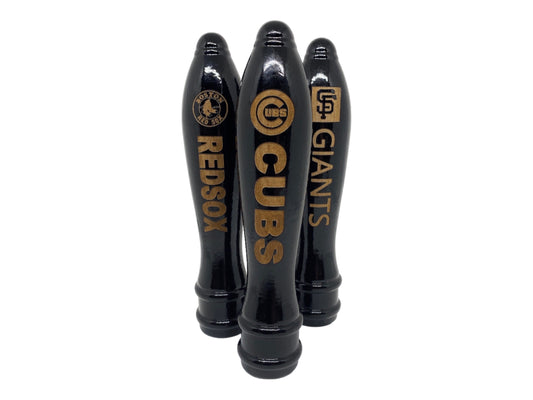 Custom Black Pub Style 6” Major League Baseball Beer Tap, All Teams Available Indians Orioles Padres Cardinals RedSox Red Sox White Sox